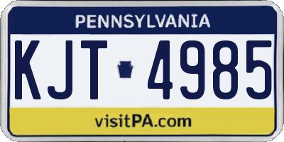 PA license plate KJT4985