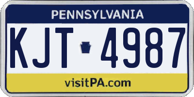 PA license plate KJT4987