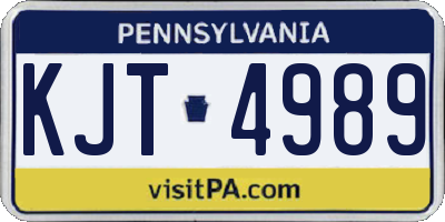 PA license plate KJT4989