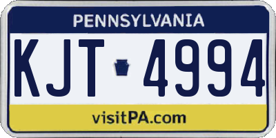 PA license plate KJT4994