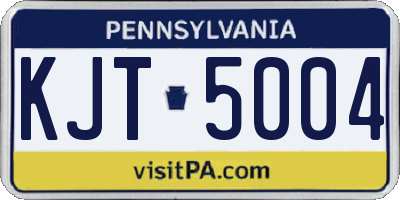 PA license plate KJT5004