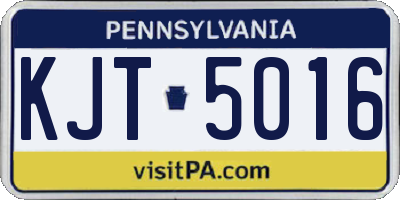 PA license plate KJT5016