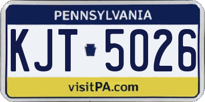 PA license plate KJT5026