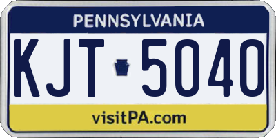 PA license plate KJT5040