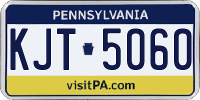 PA license plate KJT5060