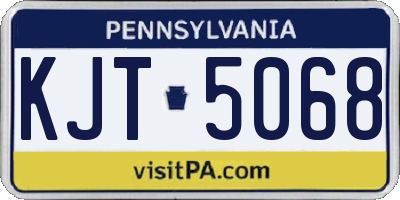PA license plate KJT5068