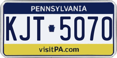 PA license plate KJT5070