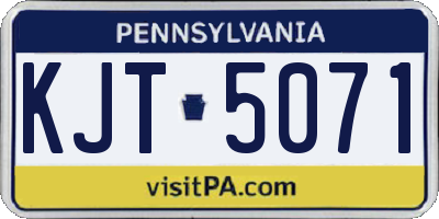 PA license plate KJT5071
