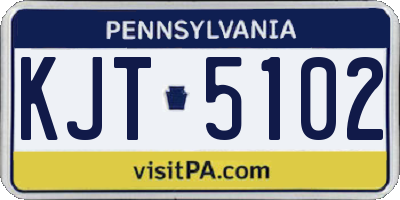 PA license plate KJT5102