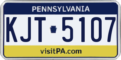 PA license plate KJT5107