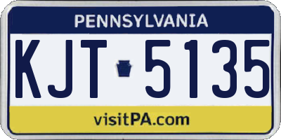 PA license plate KJT5135