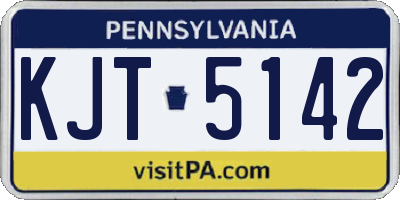 PA license plate KJT5142