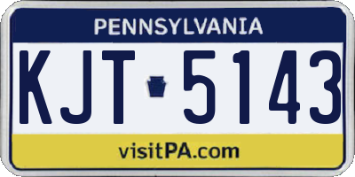 PA license plate KJT5143