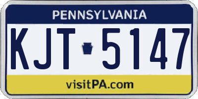 PA license plate KJT5147