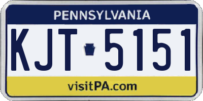 PA license plate KJT5151