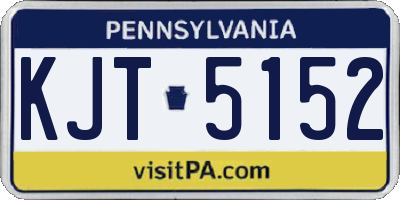 PA license plate KJT5152