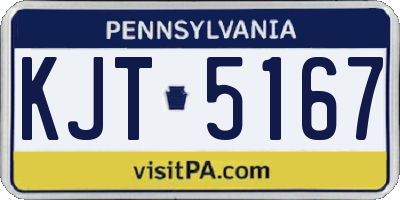 PA license plate KJT5167
