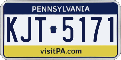 PA license plate KJT5171