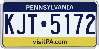 PA license plate KJT5172