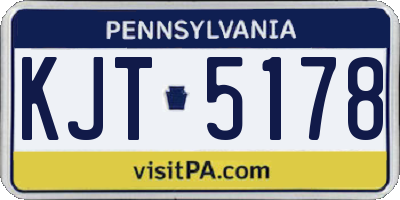 PA license plate KJT5178
