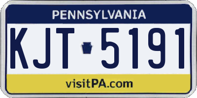 PA license plate KJT5191