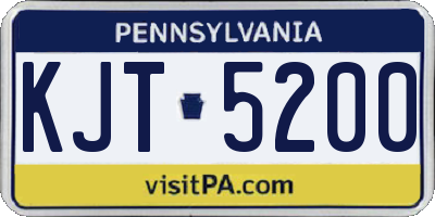 PA license plate KJT5200