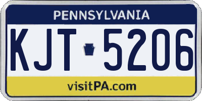 PA license plate KJT5206