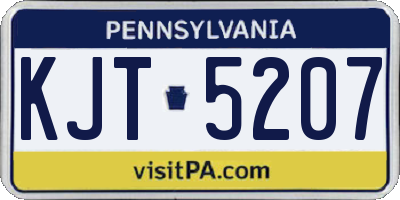 PA license plate KJT5207