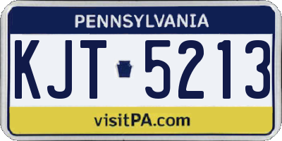 PA license plate KJT5213