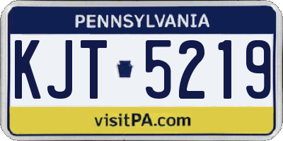 PA license plate KJT5219