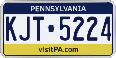 PA license plate KJT5224