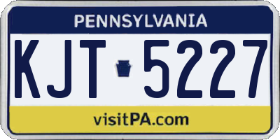 PA license plate KJT5227
