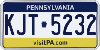 PA license plate KJT5232
