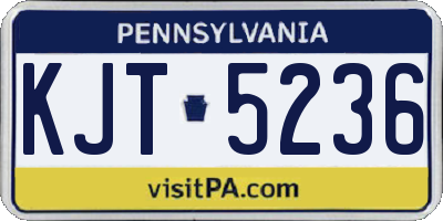PA license plate KJT5236