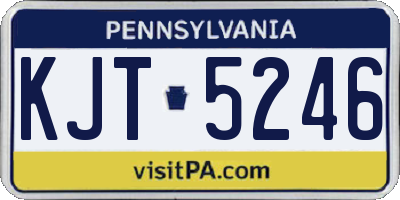 PA license plate KJT5246