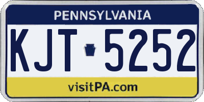 PA license plate KJT5252