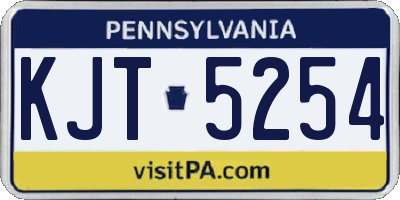 PA license plate KJT5254