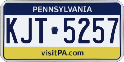 PA license plate KJT5257