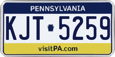 PA license plate KJT5259
