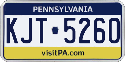 PA license plate KJT5260