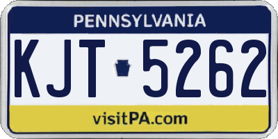 PA license plate KJT5262