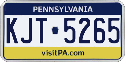 PA license plate KJT5265