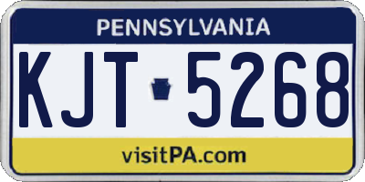 PA license plate KJT5268