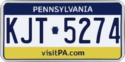PA license plate KJT5274