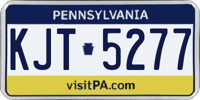 PA license plate KJT5277