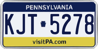 PA license plate KJT5278