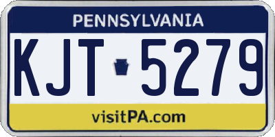 PA license plate KJT5279