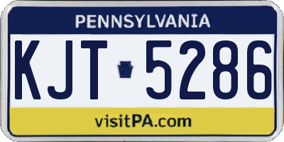 PA license plate KJT5286