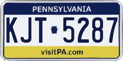 PA license plate KJT5287