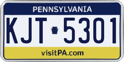 PA license plate KJT5301